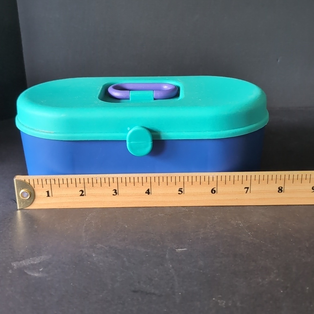 VGT 1980s Caboodles Lot Of 3 Blue/Green Travel Makeup Cases. - Picture 11 of 13